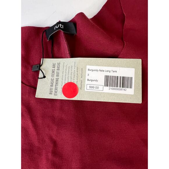 Designer RUTI Burgundy Nola Long tank Size 10 (Ruti Size 3) NWT - Picture 4 of 11